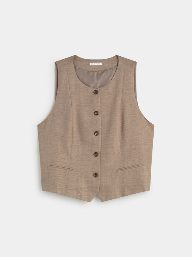 CHALECO DETALLE VIVO Camel