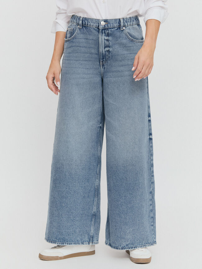 SUPER WIDE LEG GOMA Mid blue