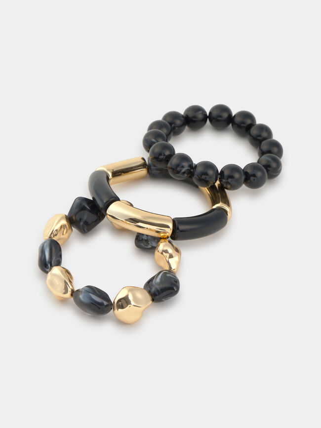 PACK PULSERAS PLASTICO Negro