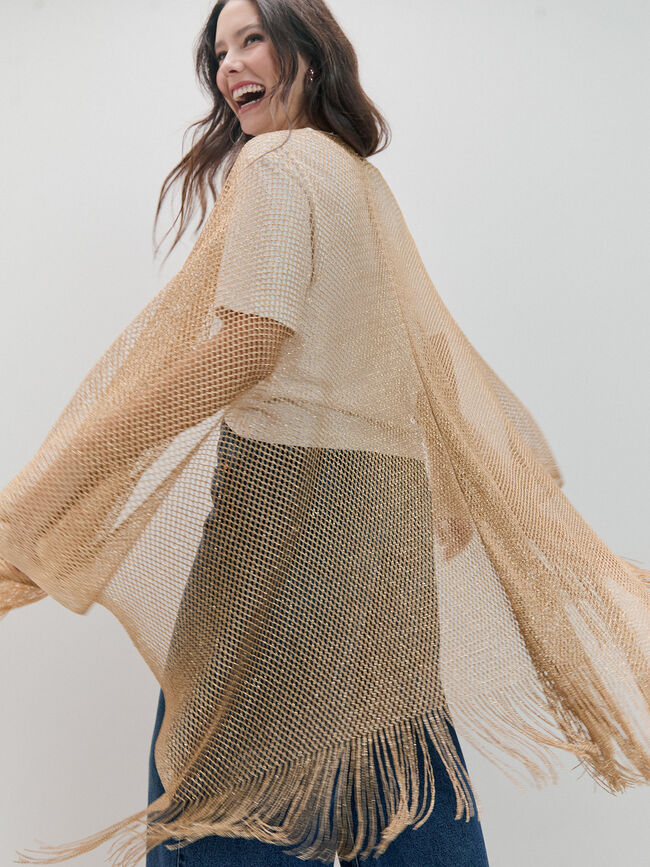 PONCHO BRILLO FIESTA Oro