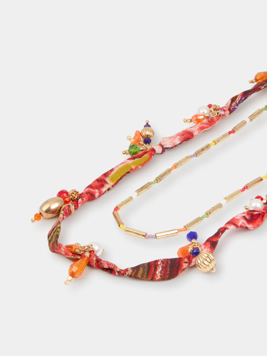 COLLAR DOBLE ABALORIOS Multicolor image number null