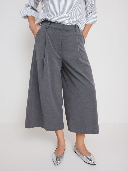 PANTAL&Oacute;N CULOTTE VESTIR Gris Medio image number null