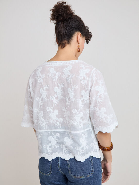 CAMISA R&Uacute;STICA BORDADOS Blanco Optico image number null