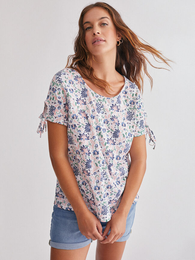 camiseta abertura mangas Estampado 2