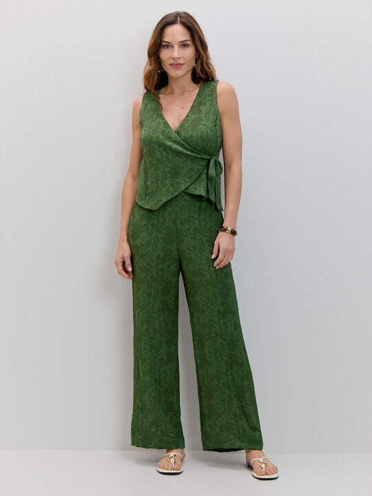 TOP CRUZADO JACQUARD Verde Amazona image number null