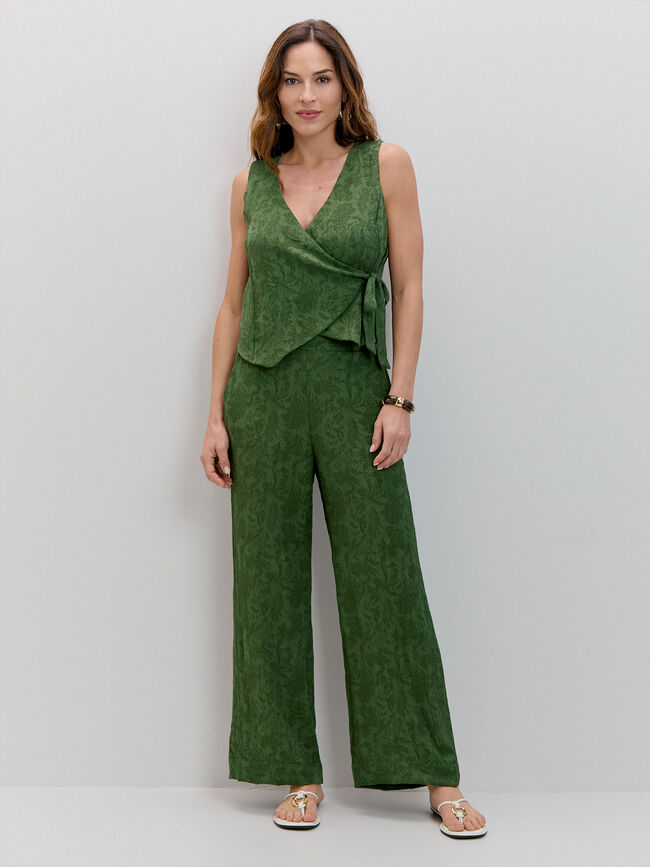 TOP CRUZADO JACQUARD Verde Amazona