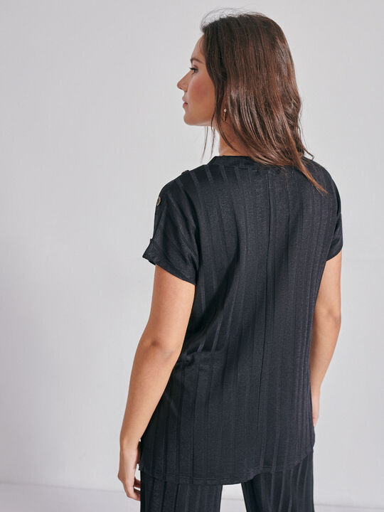CAMISETA CANALÉ BOTONES Negro image number null