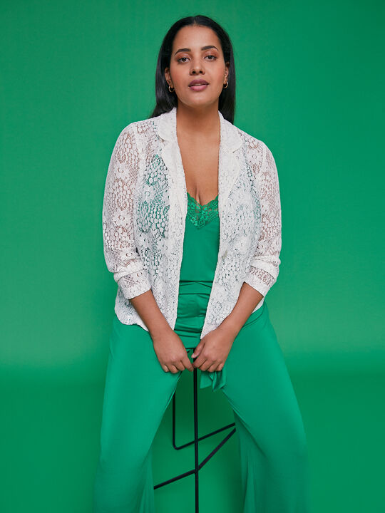 CHAQUETA ENCAJE Crudo Claro image number null