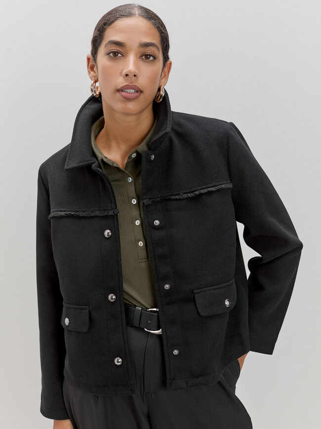 CHAQUETA PAÑO BOLSILLO Negro