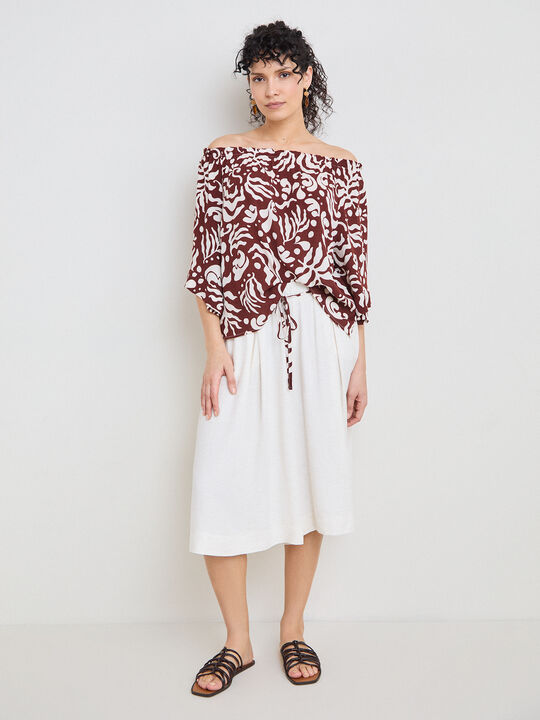 BLUSA ESTAMPADA Marron Medio image number null