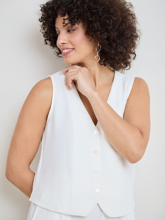 CHALECO BOTONES PEQUE&Ntilde;OS Blanco Optico image number null