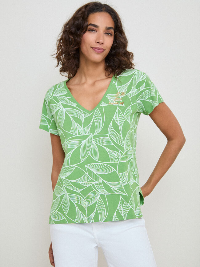 CAMISETA HOJAS BICOLOR Hoja
