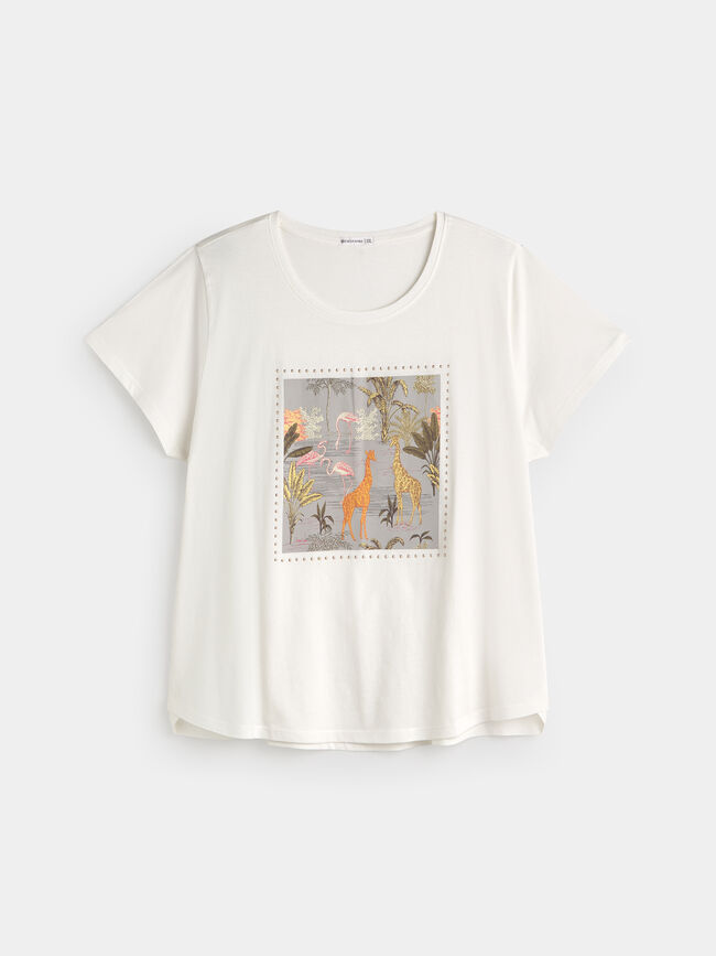CAMISETA SAFARI BRILLANTE Blanco Hueso