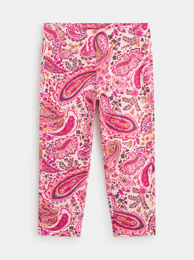 Pantalón capri estampado Fucsia Oscuro