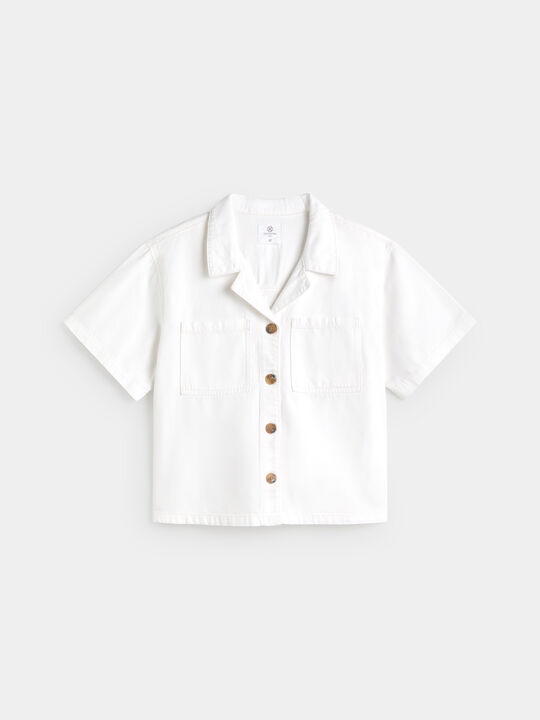 SOBRECAMISA FLUIDA DENIM Blanco Optico image number null
