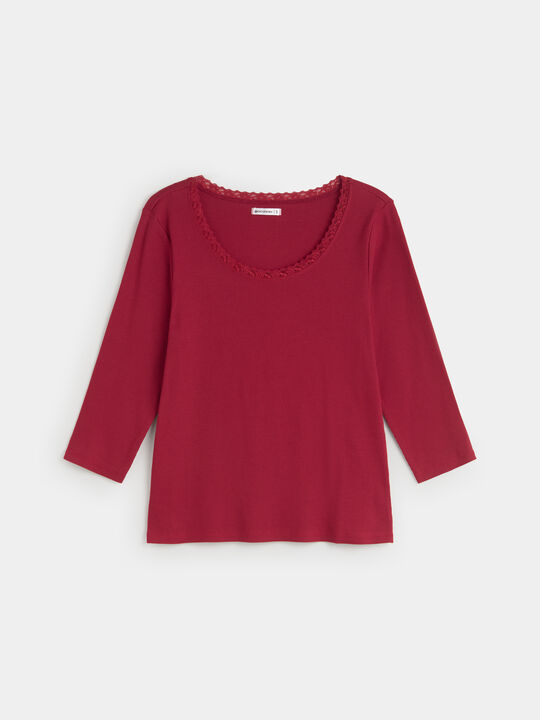 CAMISETA LENCERA Rojo Cereza image number null
