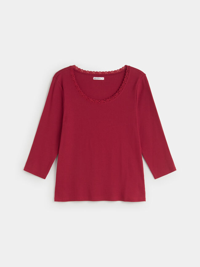 CAMISETA LENCERA Rojo Cereza