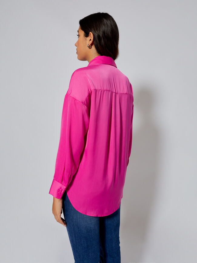 Blusa estampada satén Fucsia Claro