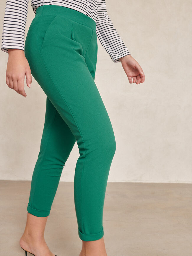 PANTALÓN PINZAS SLIM FIT Verde Viridian