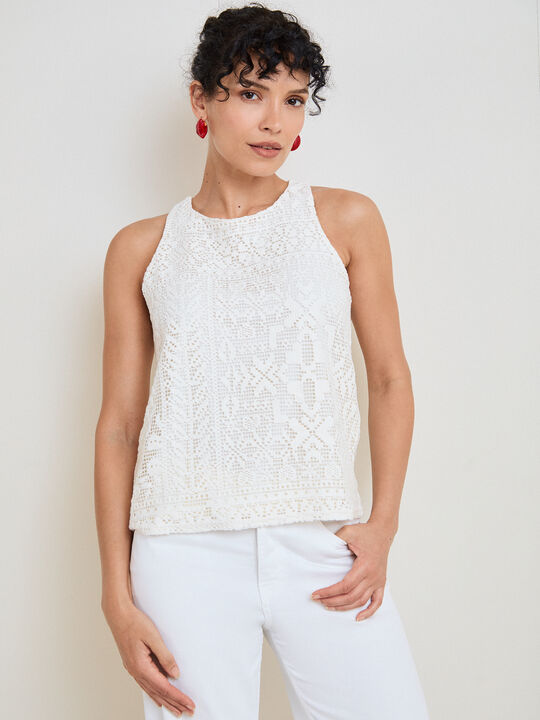 TOP CROCHET LAZADA Blanco Optico image number null
