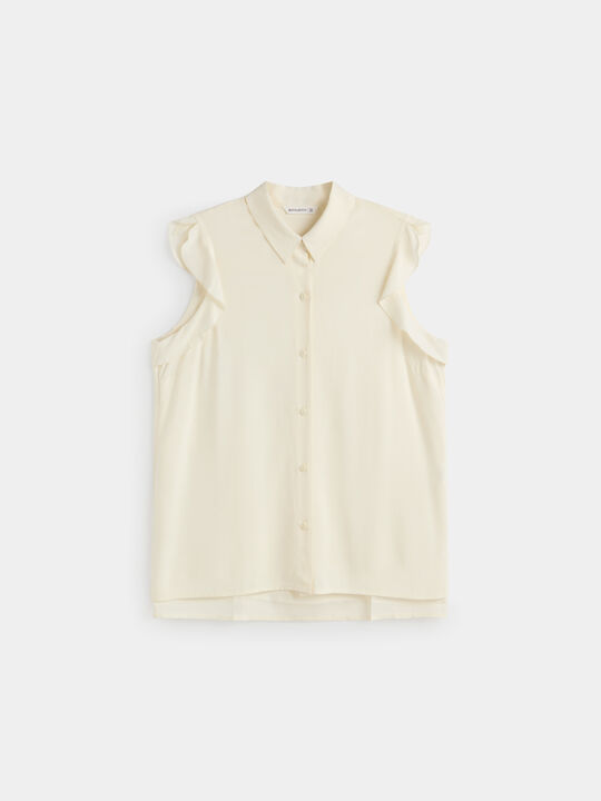 Blusa manga volante Blanco Optico image number null