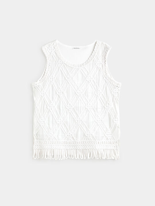 TOP BORDADO Blanco Optico image number null