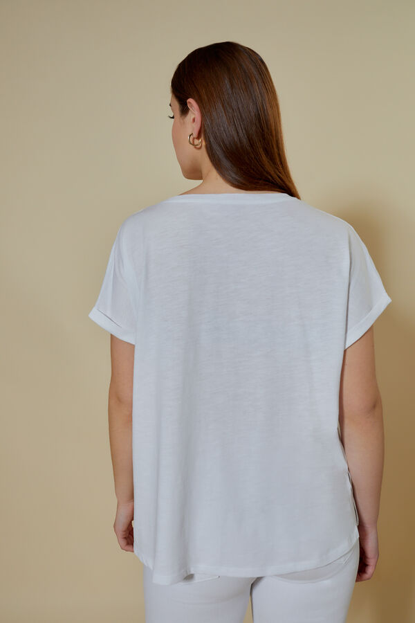 camiseta detalle estampado en hombro Blanco Optico