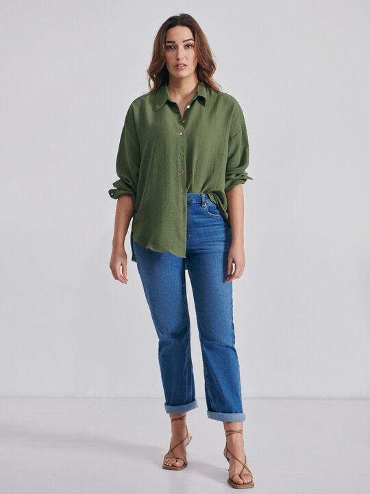 BLUSA CAMISERA Kaki image number null