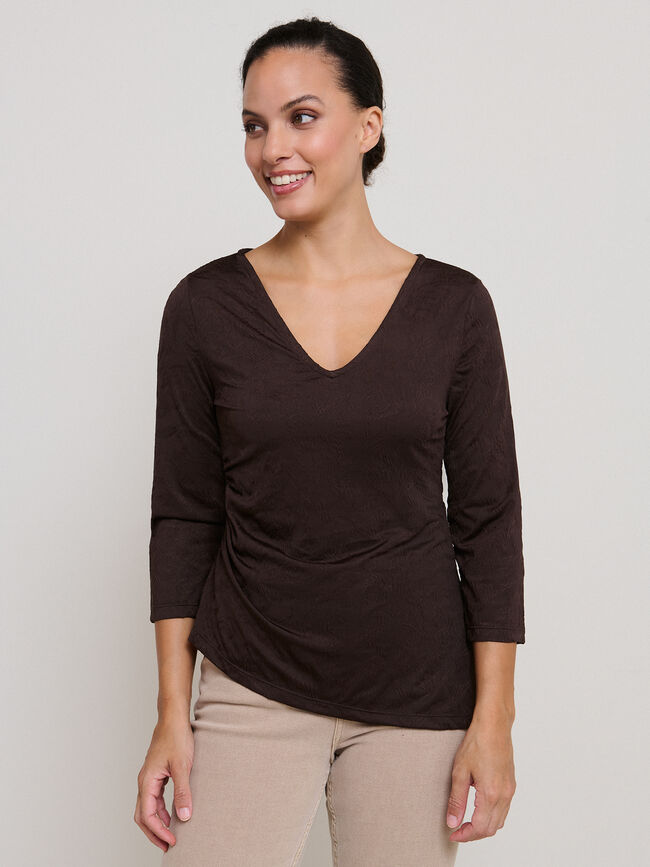 CAMISETA TEXTURA Marron Medio
