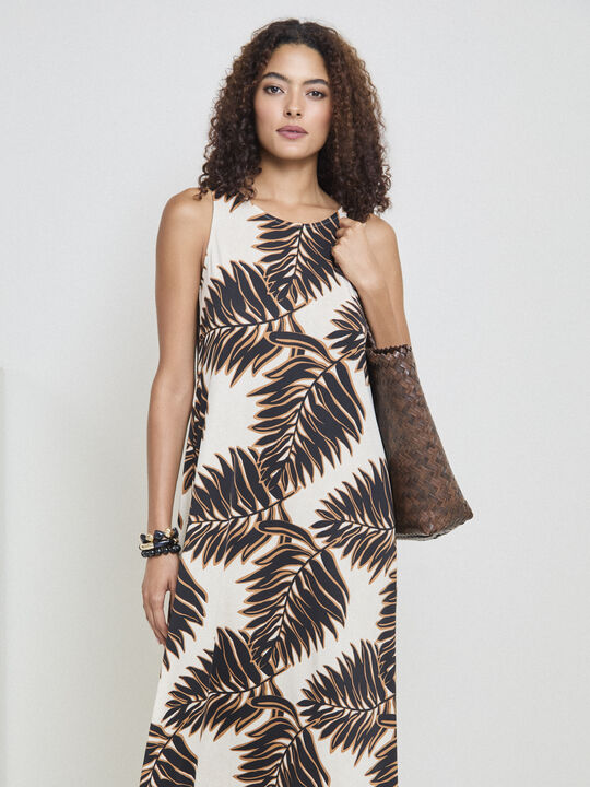 VESTIDO DTY PALMERAS ESCOTE REDONDO Estampado 1 image number null