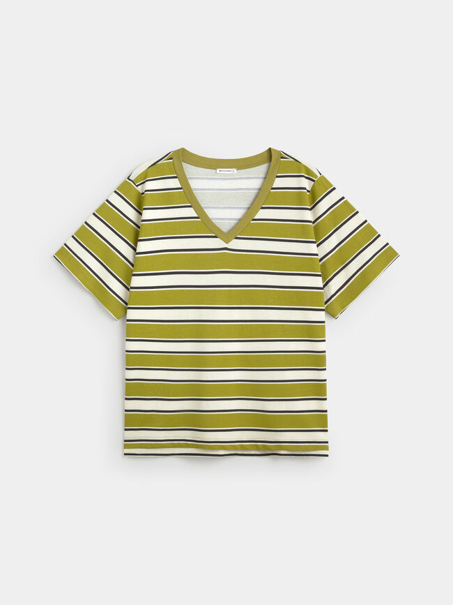CAMISETA CUELLO PICO Rayas 2