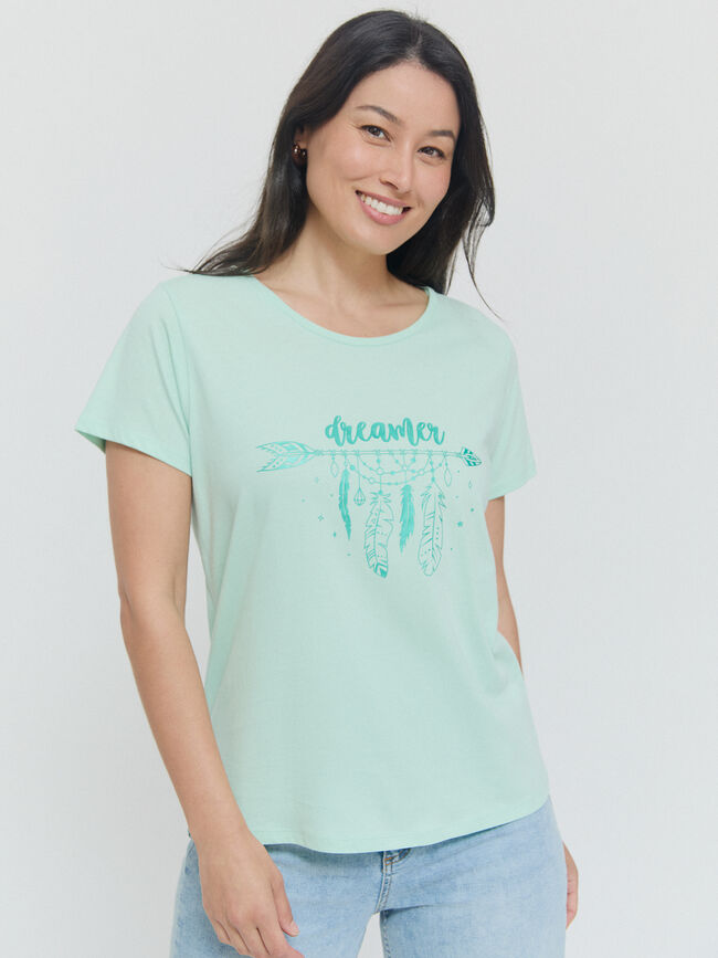 CAMISETA POSICIONAL PLUMAS Menta