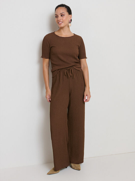 PANTALON TEXTURA Marron image number null