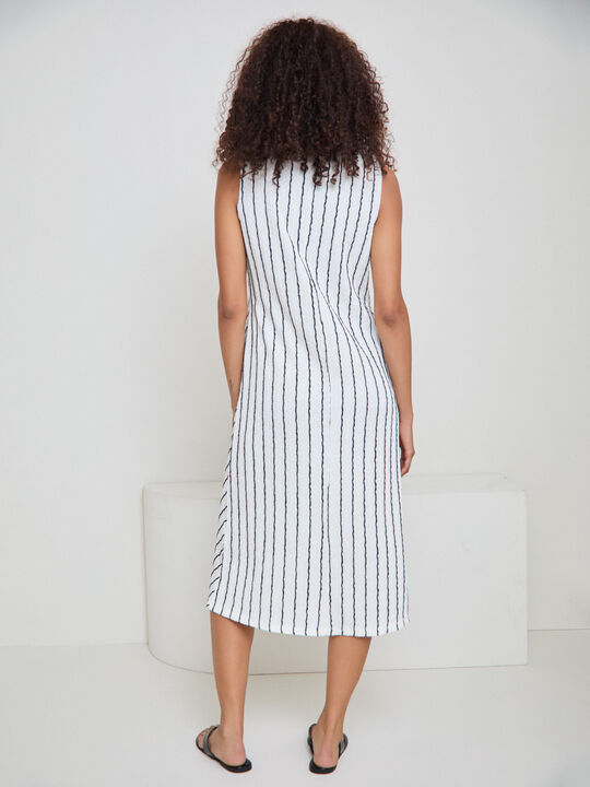 VESTIDO JACQUARD RAYAS Crudo image number null