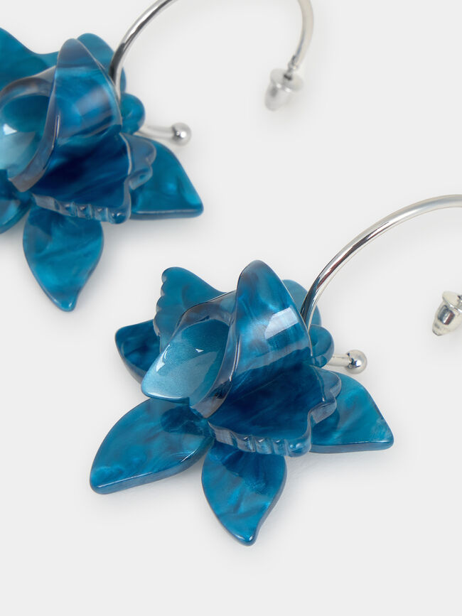 PENDIENTES DETALLE FLOR Azulon