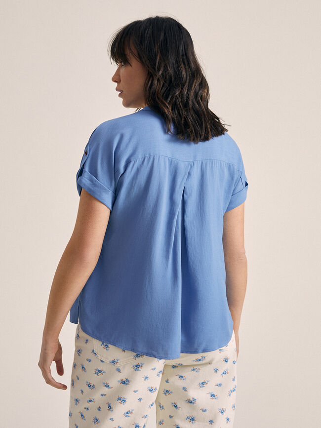 Blusa abotonada lino Azulon