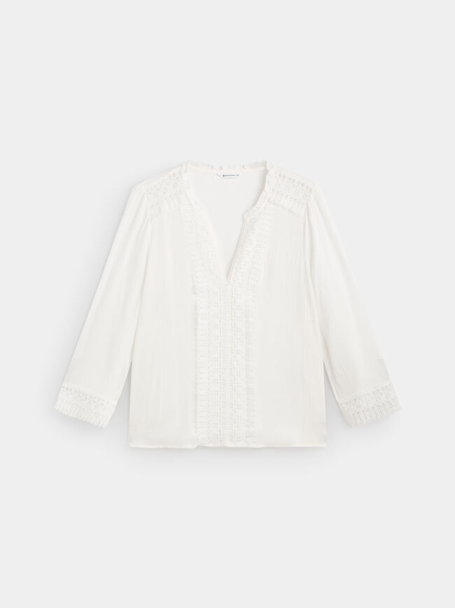 BLUSA PUNTILLA Blanco Hueso