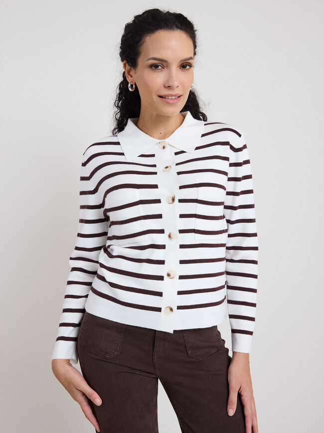 CARDIGAN RAYAS Crudo