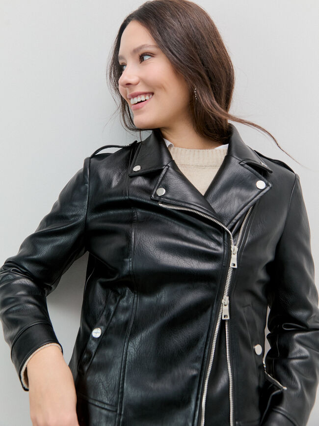 CAZADORA CREMALLERA CRUZADA Negro