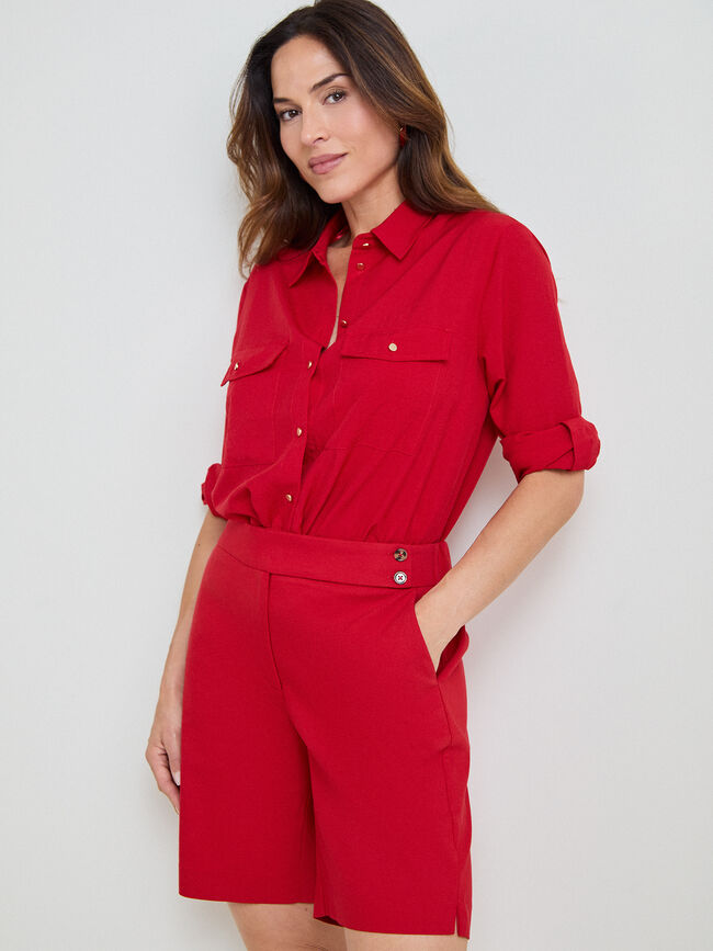 SHORT DETALLE CINTURILLA Rojo