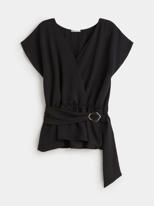 blusa cruzada joya Negro image number null