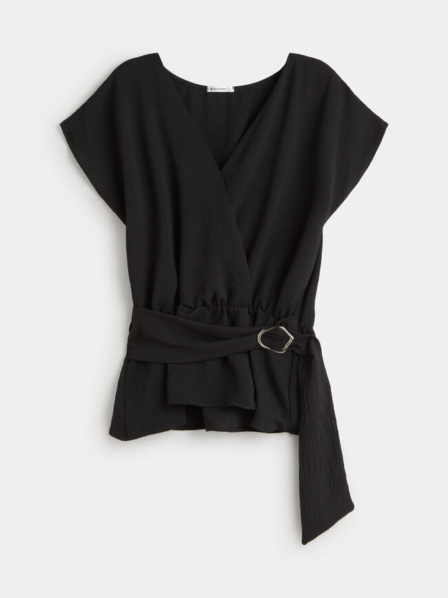 blusa cruzada joya Negro