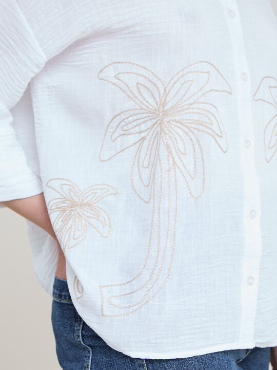 CAMISA BORDADA Blanco Optico image number null