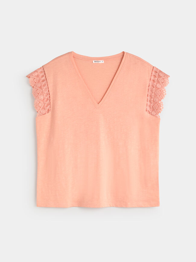 CAMISETA DETALLE Salmon