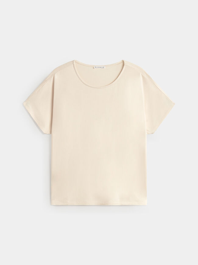 CAMISETA MANGA CAIDA Blanco Hueso