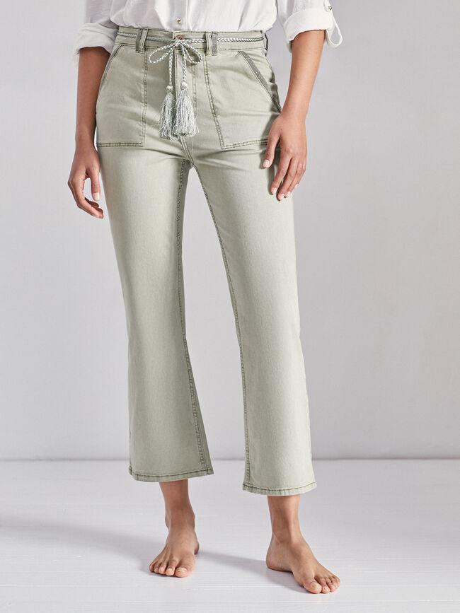 Pantalon acampanado Kaki