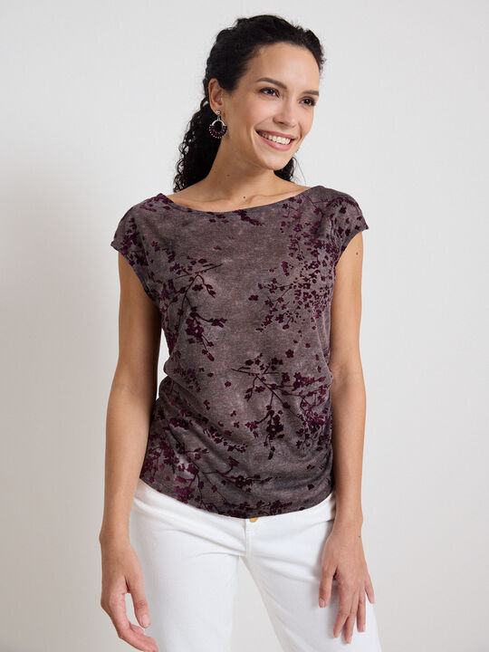 CAMISETA LANOSO FLOCK ASIM&Eacute;TRICA Berenjena image number null