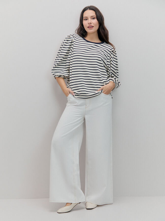 CAMISETA MANGA ABULLONADA Rayas 1