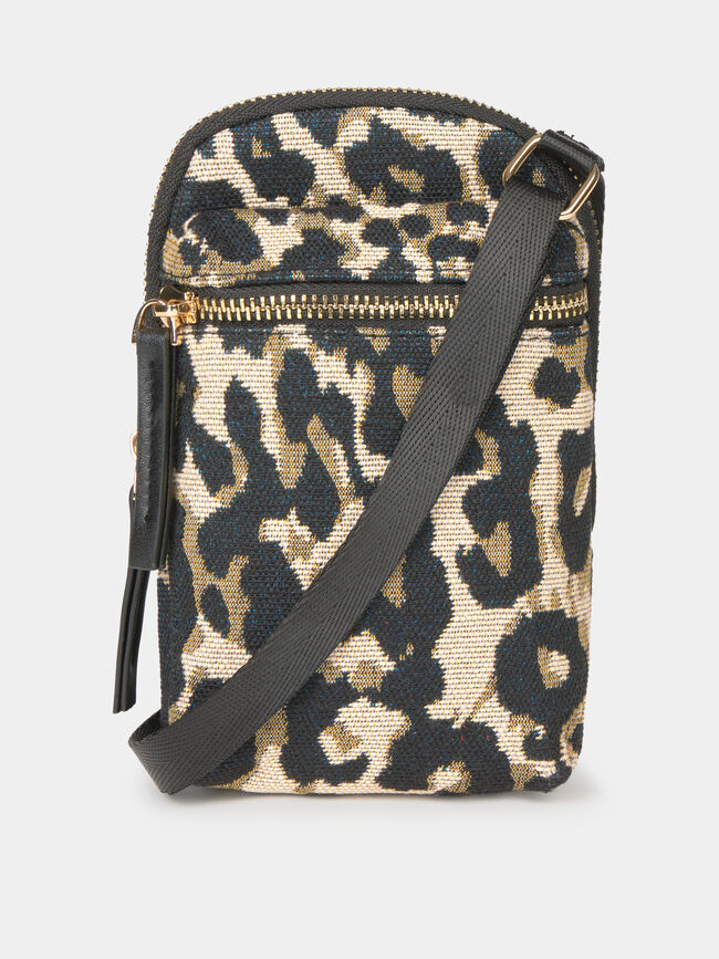 BOLSO PORTAMÓVIL ESTAMPADO Negro