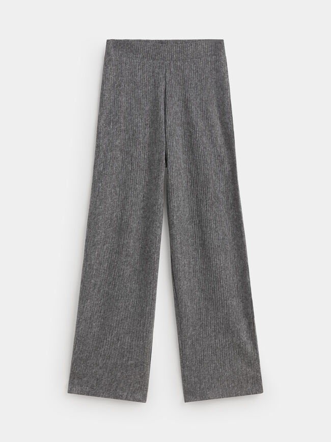 PANTALON PLISADO gris melange